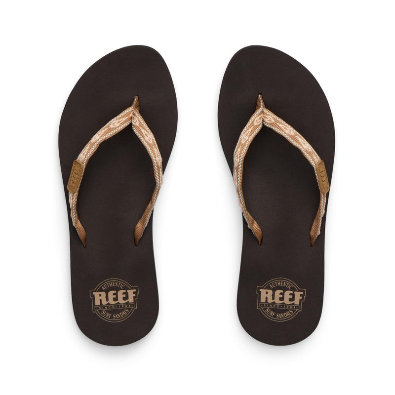 Reef Ginger Womens Beach Flip Flop, Soft Woven Strap Made From 100% Recycled PET, Brown/Peach, 7 - Image 5